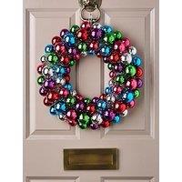 The Very Collection Bright Coloured Bauble Christmas Wreath - 50 Cm