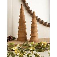 Very Home Set Of 2 Stoneware Christmas Tree Ornaments