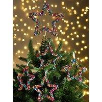 Very Home Mini Bell Topper + 4 Star Shaped Christmas Tree Decorations