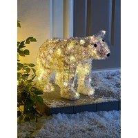 Very Home 43 Cm Iridescent Tinsel Polar Bear Outdoor Christmas Light