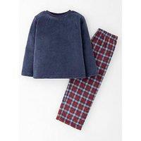 The Very Collection Boys Fleece Check Pyjama Set - Multi