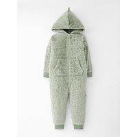 The Very Collection Boys Fleece Novelty Dino All-In-One - Green