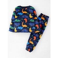 The Very Collection Boys Fleece Dinosaur All Over Print Pyjama Set - Multi