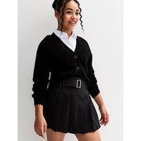 New Look 915 Girls Pleated Belted Skort - Black