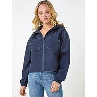 Roman Dusk Hooded Raincoat - Navy