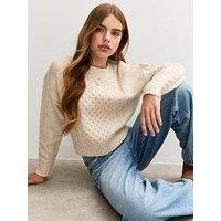 New Look 915 Girls Cable Knit Jumper - Cream