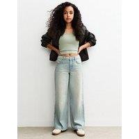 New Look 915 Girls Skater Wide Leg Jeans - Blue