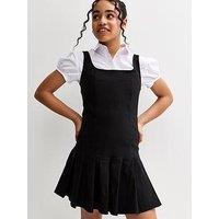 New Look 915 Girls Pleated Dropped Skirt School Dress - Black