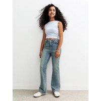 New Look 915 Girls Blue Mid Rise Flared Jeans