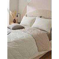 Silentnight Summer Breeze 2.5 Tog Seersucker Reversible Coverless Duvet & Pillowcase Set - Cream/Taupe