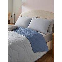 Silentnight Summer Breeze 2.5 Tog Seersucker Reversible Coverless Duvet & Pillowcase Set - Grey/Blue