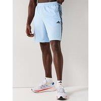 Adidas Mens Training Essentials Pique 3 Stripe Shorts - Blue