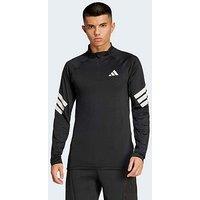 Adidas Mens Training Gym 3 Stripe 1/4 Zip Top - Black