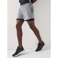 Adidas Mens Running Own The Run 2In1 Shorts - Grey