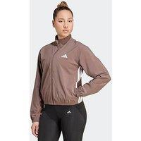 Adidas Womens Training Essentials 3 Stripe Woven Jacket - Brown
