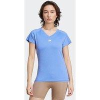 Adidas Womens Training V Neck T-Shirt - Blue