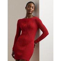 Lauren By Ralph Lauren Nishan Long Sleeve Dress - Red