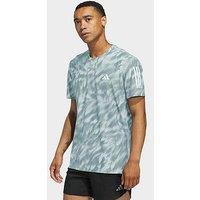 Adidas Mens Running Own The Run Aop Tee M - Green