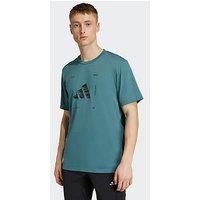 Adidas Mens Training Box Logo T-Shirt - Blue