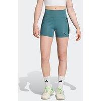 Adidas Womens Training Optime 3 Stripe 5Inch Bike Shorts - Green