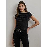 Lauren By Ralph Lauren Kinthea Short Sleeve Blouse - Black