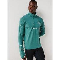 Adidas Mens Running Adi365 Winter Hi Viz 1/2 Zip Top - Green