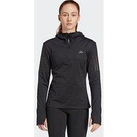 Adidas Womens Running Own The Run Winter 1/2 Zip Hooded Top - Black
