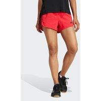 Adidas Womens Training Pacer Knit 5-Inch High Waist Shorts - Red
