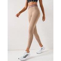 Adidas Womens Training Hyperglam Rib 1/1 Tights - Brown
