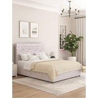 Aspire Zahra Mirazzi Velvet Ottoman Bed Frame - Bed Frame With Memory Mattress