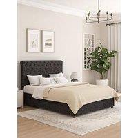 Aspire Zahra Mirazzi Velvet Ottoman Bed Frame - Bed Frame With Memory Mattress