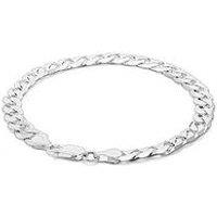 The Love Collection Sterling Silver Curb Chain (7Mm) Bracelet 8 Inch