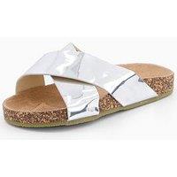 The Very Collection Metallic Cross Over Cork Bed Slider - Silver