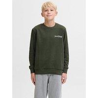 Jack & Jones Junior Boys Yuki Studio Back Print Sweat - Khaki