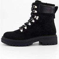 The Very Collection Lace Up Hiker Boot - Black