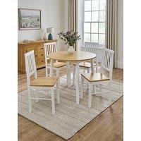 Very Home Michigan Drop Leaf Round Dining Table & 4 Michigan Chairs - Fsc Certified