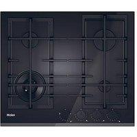 Haier Series 4 Havg6Bf4Tbpb 60Cm Gas Hob, 4 Burners, Black Glass