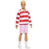 Barbie Fashionistas Ken Doll #241 In Red Striped Top And Pink Shorts With White Sneakers, Blonde