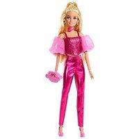 Barbie Deluxe Style Fashion Doll #5 In Metallic Pink Outfit With Corset Top And Accessories, Blonde