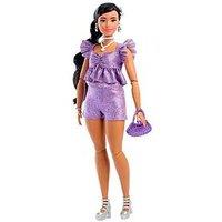 Barbie Deluxe Style Fashion Doll #8 In Metallic Purple Top And Sparkly Shorts With Accessories