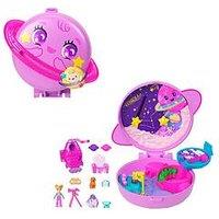 Polly Pocket Planet Polly Compact Playset With 1 Micro Doll And Pet Puppy, Travel Toy With Themed Accessories