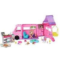 Barbie Dream Camper Playset With Roof Tent, Bbq Grill With Color-Change Feature & 60+ Accessories