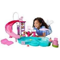 Barbie Dream Pool Playset With Slide & Bubbling Hot Tub, 20+ Accessories Including Pet, Floaties & More