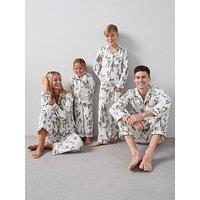The Very Collection Kids Family Christmas Pj Winter Wonderland Woven Revere Set- Cream