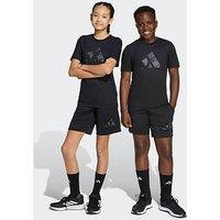 Adidas Unisex Junior Training Essentials Print T-Shirt & Short Set - Black