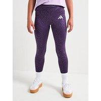 Adidas Girls Junior Training Optime Print Tights - Purple