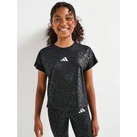 Adidas Girls Junior Training Print T-Shirt - Black