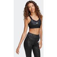 Adidas Girls Junior Training Print Sports Bra - Black