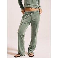 Juicy Couture Velour Track Pant With Diamante Branding - Green