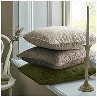 William Morris At Home Strawberry Thief Embossed Cushion In Oyster